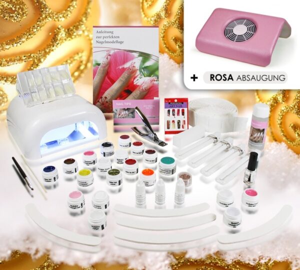 Actie Starterset Gel met gels en een Afzuiging Pink