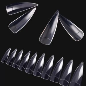 Stiletto Tips Clear L 100 stuks