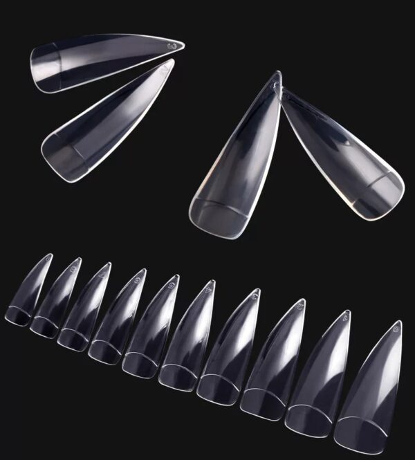 Stiletto Tips Clear L 100 stuks