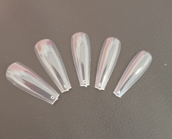 Press On Tips Clear Coffin 500 stuks