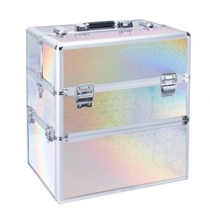 Koffer Large zilver met mermaid effect de Lux