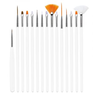 Penseelset 15 dlg Wit