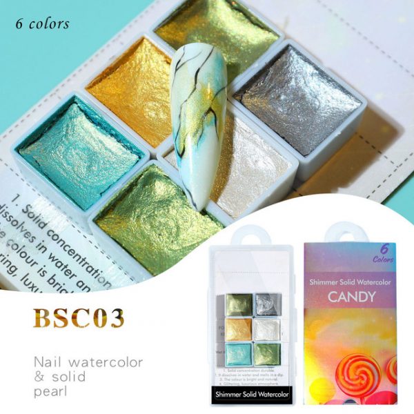 Nail Art Watercolors Candy