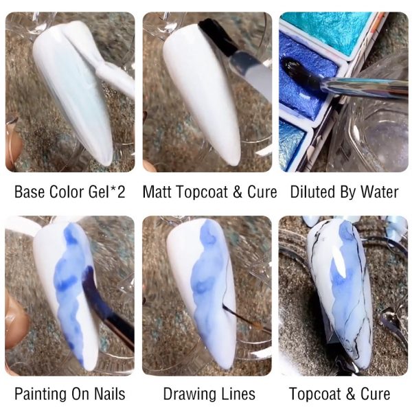 Nail Art Pearly Shimmer Watercolors - Afbeelding 2