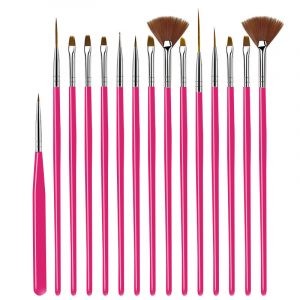 Penseelset 15 dlg Pink
