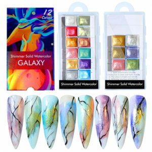 Nail Art Watercolors Galaxy