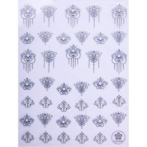 Dunne zelfklevende nagelstickers Colorf CB Zilver NO 174