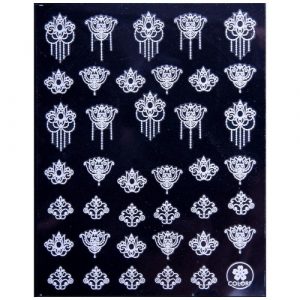 Dunne zelfklevende nagelstickers Colorf CB Wit NO.174