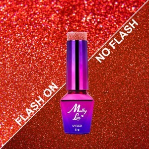 Hybride lak MollyLac knipperende lichten Neon Fig Fiction 5 g No.645