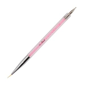 Nail Art penseel met zirkonen 2 in 1 roze 00