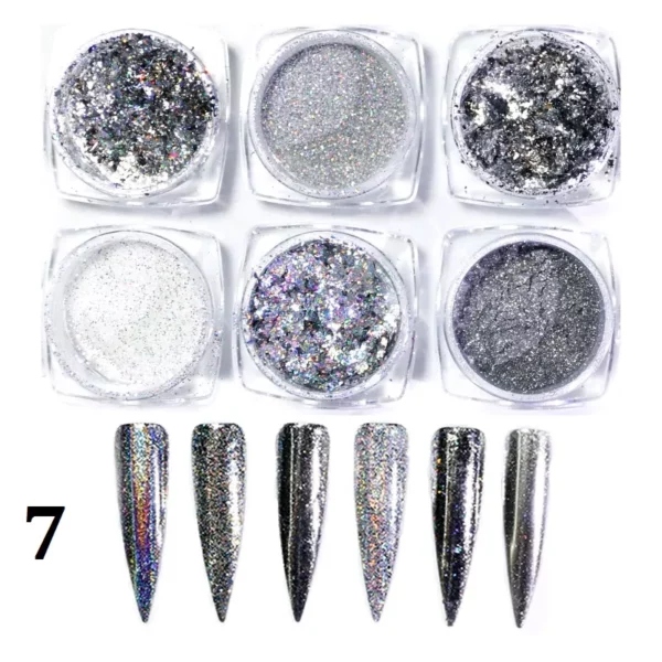 Laser Nail Powder set van 6 st. 07