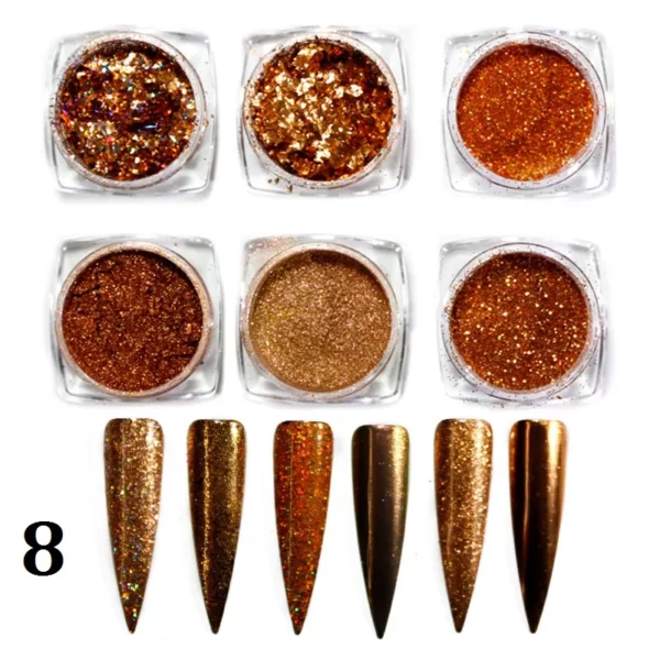 Laser Nail Powder set van 6 st. 08