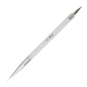 Nail Art penseel met zirkonen 2 in 1 wit 00