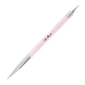 Nail Art penseel met zirkonen 2 in 1 roze 000
