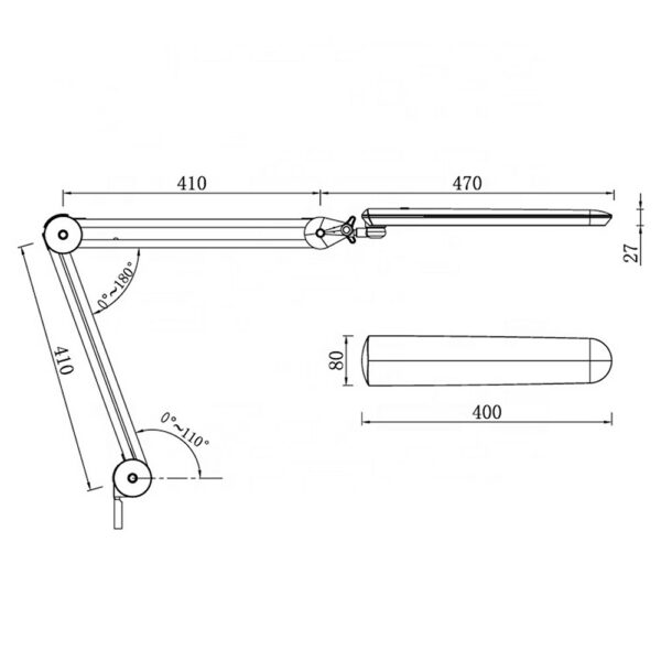 LED Bureaulamp 14 W energiebesparend schaduwloos wit nr. 9502 - Afbeelding 2