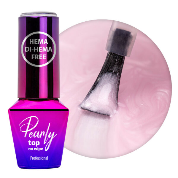 Top coat Parelmoer met champagne marmer effect MollyLac DaisySilver Hema/di-Hema 10g