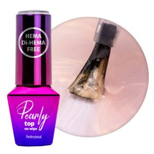Top coat Parelmoer met champagne marmer effect MollyLac SepiGold Hema/di-Hema 10g