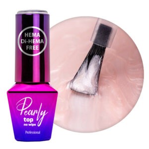 Top coat Parelmoer met champagne marmer effect MollyLac SepiSilver Hema/di-Hema 10g