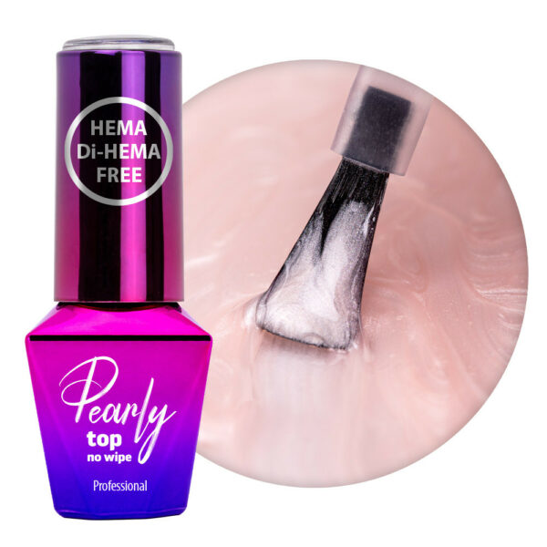 Top coat Parelmoer met champagne marmer effect MollyLac SepiSilver Hema/di-Hema 10g