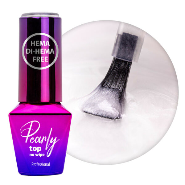 Top coat Parelmoer met champagne marmer effect MollyLac WhitiSilver Hema/di-Hema 10g