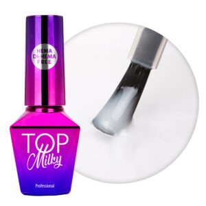 Top coat Milky White van MollyLac no wipe Hema/di-Hema vrij 10g