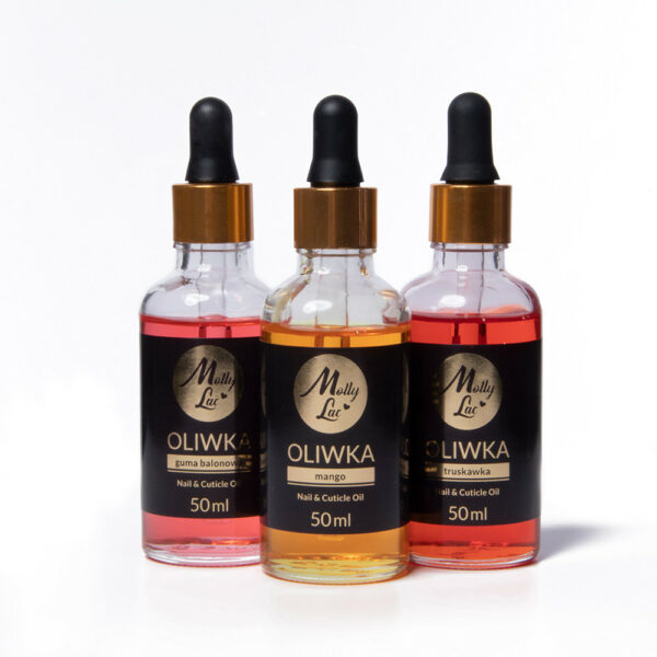 Nagelriemolie met een druppelaar MollyLac Aardbei 50ml - Afbeelding 4