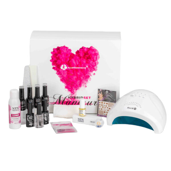 Allepaznokcie Hybride Set Manicure Box Allelux X5 lamp 120W wit