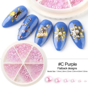 Nail Art Wheel Kerstmis purple