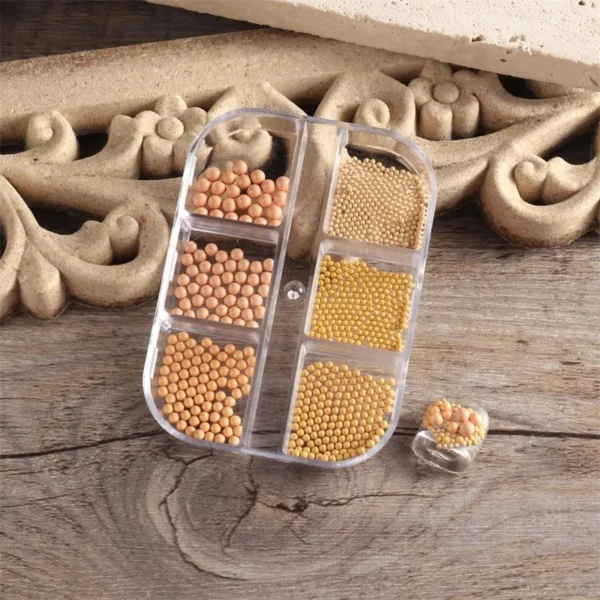 Nail Art Decoration Pearls Orange - Afbeelding 4