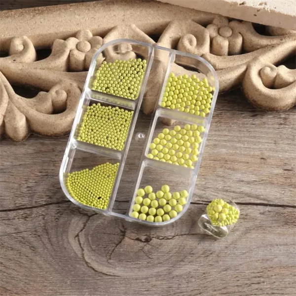 Nail Art Decoration Pearls Yellow - Afbeelding 4