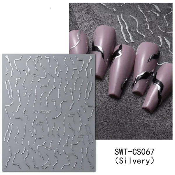Nail Art sticker Zilver