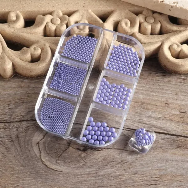 Nail Art Decoration Pearls Purple - Afbeelding 4