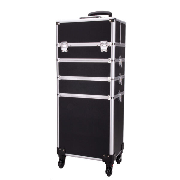 XXXL Trolley 4in1 Glad zwart met zilveren beslag