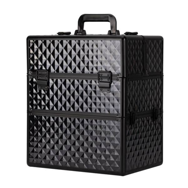 Koffer XXL Diamond 3D zwart zwarte fittingen ( zonder spons)