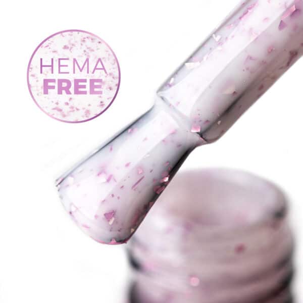 Melkachtige BIAB met paarse metallic vlokken Milk&Purple MollyLac HEMA Free TPO Free 10 gram