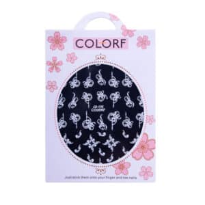 Nagelstickers, dun, zelfklevende patronen, ornamenten CB-176 wit
