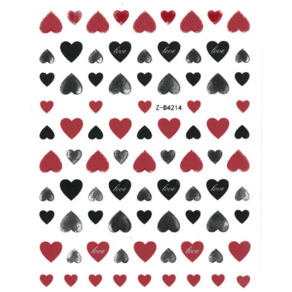 Nagelstickers, dun, zelfklevende hartjes Z-D4214 violet - Afbeelding 2