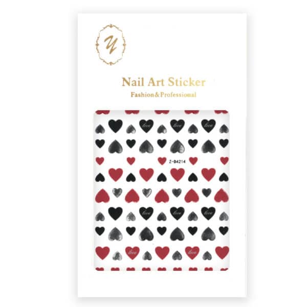 Nagelstickers, dun, zelfklevende hartjes Z-D4214 violet