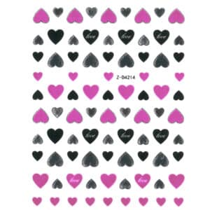 Dunne zelfklevende hartjes nagelstickers Z-D4214 neon roze