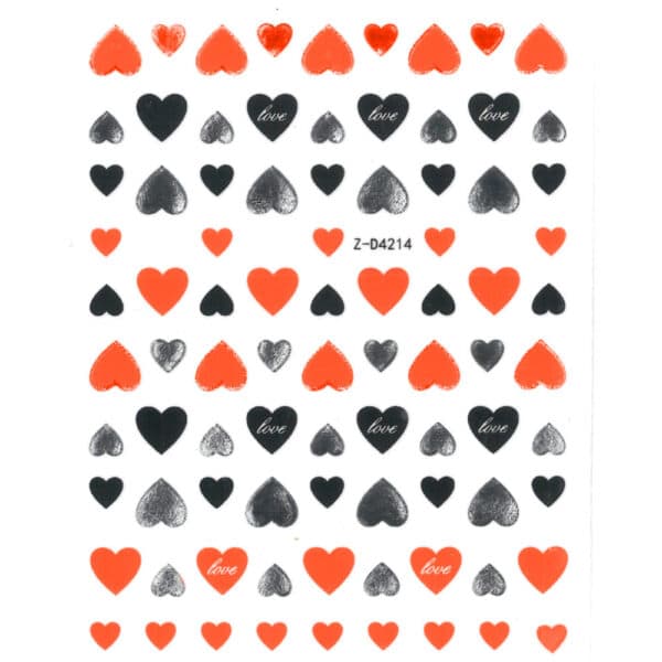 Dunne zelfklevende hartnagelstickers Z-D4214 oranje