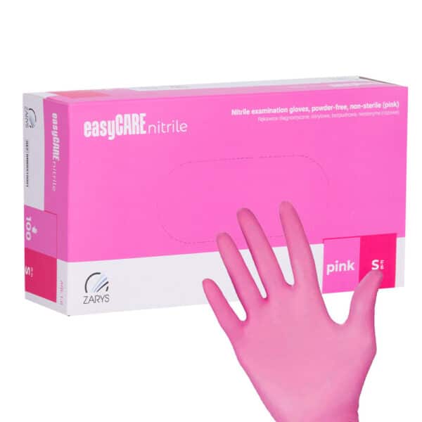 Nitril diagnose- en veiligheidshandschoenen Easycare nitril Roze maat S roze 100 st