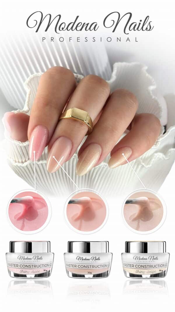Master Construction Gel - Shiny Beige 30g - Afbeelding 3