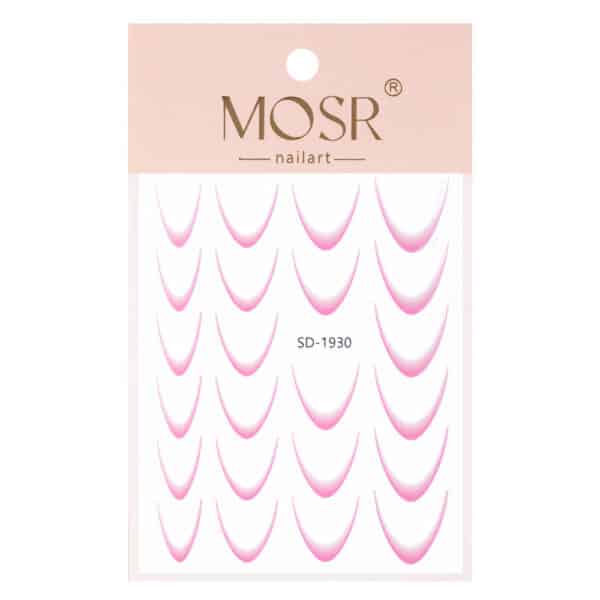 Stickers Frans Ombre smile line licht rose SD-1930 ca. 23 stuks