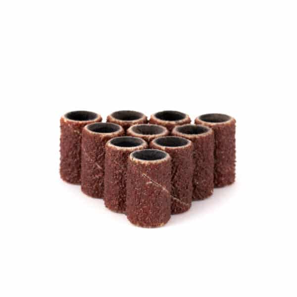 Nagelfrees schuurrolletjes cilinder 6mm korrel #80 AlleMed bruin 10 st.