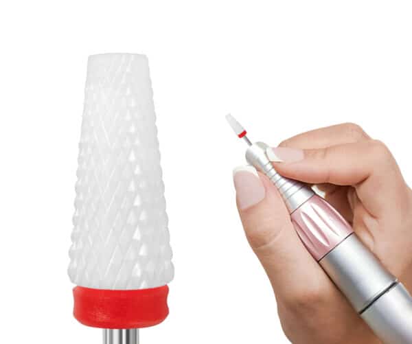 Keramisch bitje afgeschuinde kegel 3/32″ paraplu (F), fijn (rood)