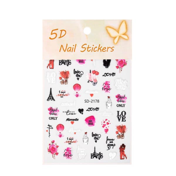 Nagelstickers 5D zelfklevend Valentijnsdag SD-2178