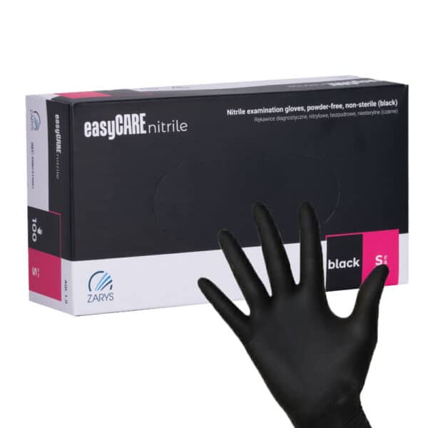 Wegwerp nitril handschoenen diagnostisch en beschermend Easycare nitril Zwart maat S zwart 100 stuks
