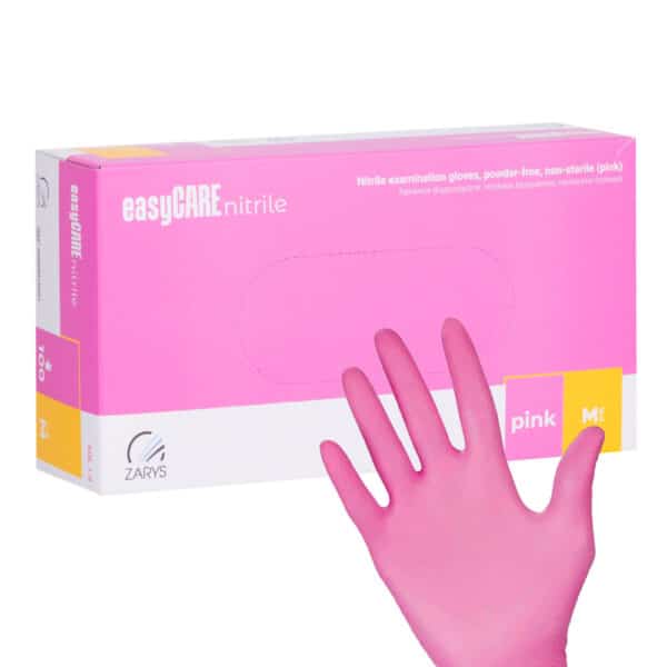 Wegwerp nitril handschoenen diagnostisch en beschermend Easycare nitril Roze maat M roze 100 stuks