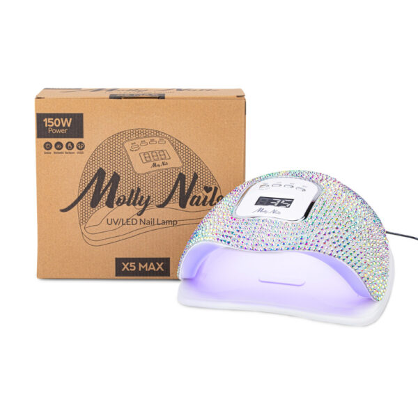 LED/UV lamp Molly Nails X5 MAX 150W zilveren holo zirkonen