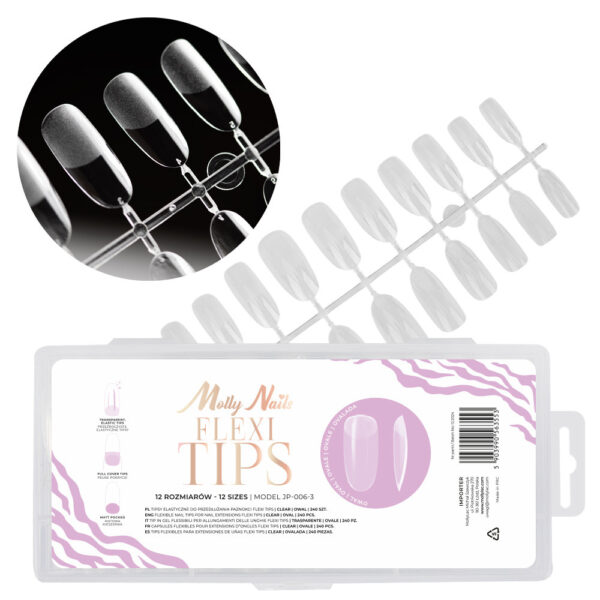 Snelle nagelverlengingstips Flexi Tips Molly Nails ovaal 240 stuks